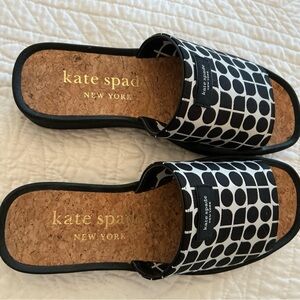 Kate Spade Black and White Geometric Sandals